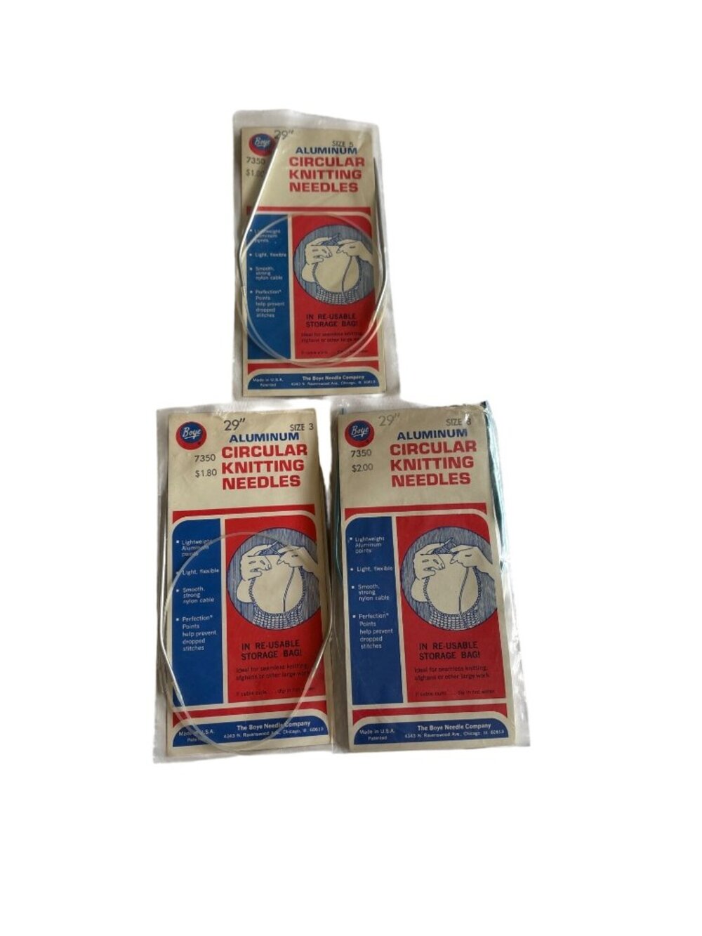 Boye Aluminum Circular Knitting Needles 29" Size 3 6 8 Missing Reusable Storage